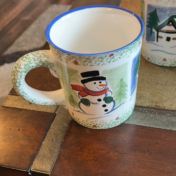 Linens and things winter scene heavy mugs new - Picture 2 of 4